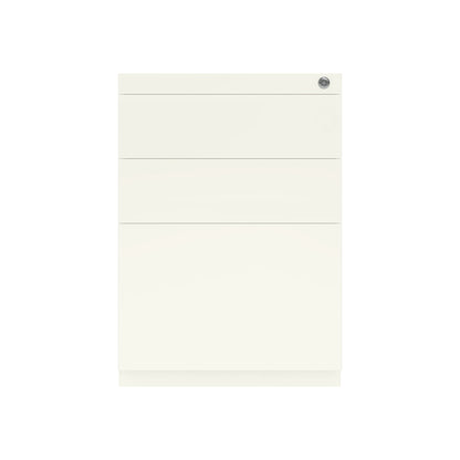 Note™ fixed pedestal, with 2 universal drawers, 1 suspension file drawer, without top, depth 775 mm, traffic white.