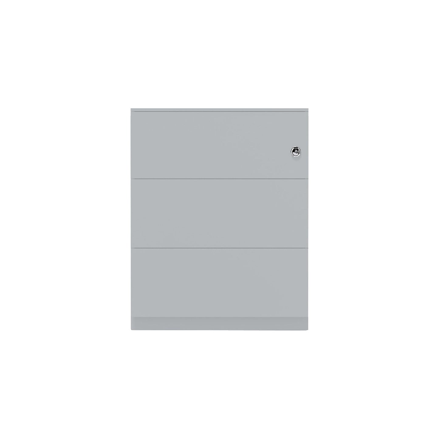 Note™ mobile drawer unit, with 3 universal drawers, HxWxD 502 x 300 x 565 mm, with grip rail and top, silver.