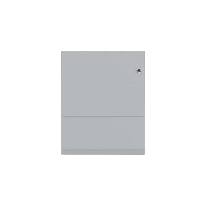 Note™ mobile drawer unit, with 3 universal drawers, HxWxD 502 x 300 x 565 mm, with grip rail and top, silver.