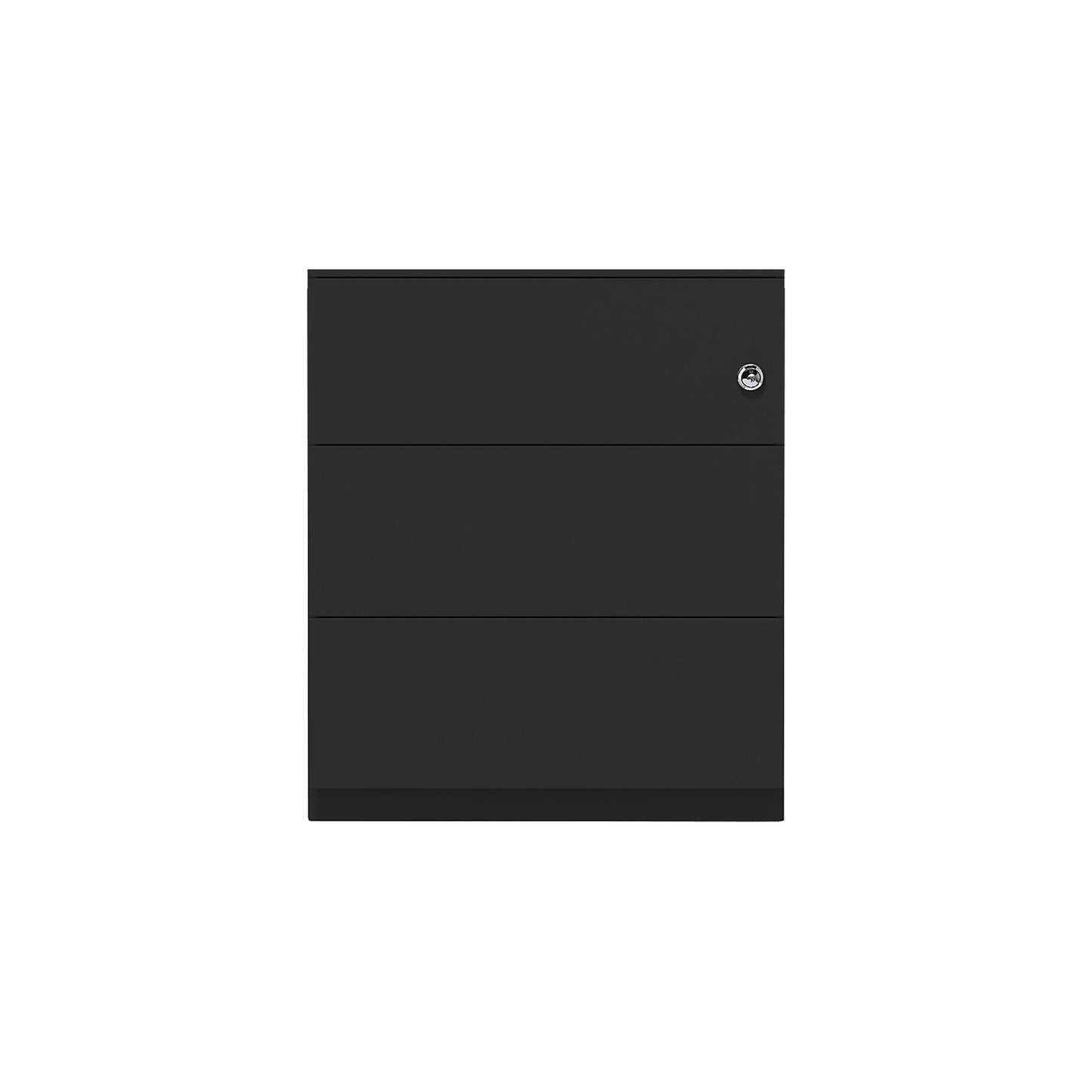 Note™ mobile drawer unit, with 3 universal drawers, HxWxD 502 x 420 x 565 mm, with grip rail and top, black.