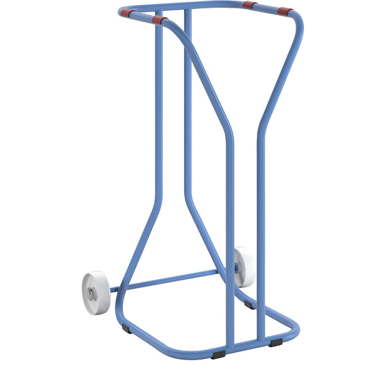 Large-volume waste sack holder, steel, capacity 200 l, mobile, light blue.
