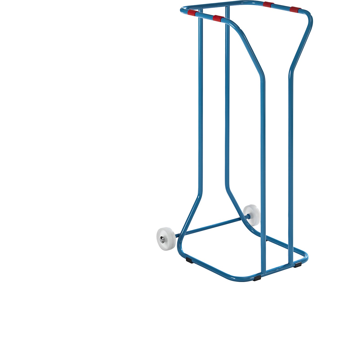 Large-volume waste sack holder, steel, capacity 400 l, mobile, light blue.