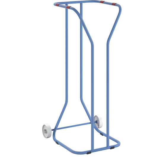 Large-volume waste sack holder, steel, capacity 400 l, mobile, light blue.