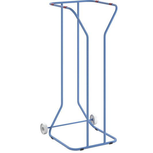 Large-volume waste sack holder, steel, capacity 1000 l, mobile, light blue.