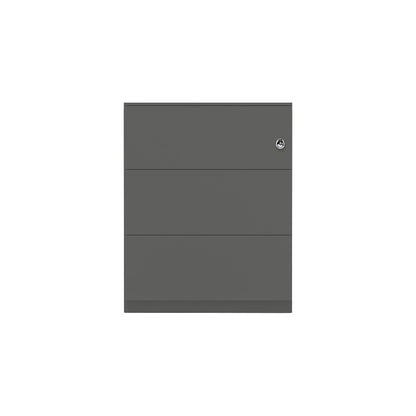 Note™ mobile drawer unit, with 3 universal drawers, HxWxD 502 x 300 x 565 mm, with grip rail and top, charcoal.