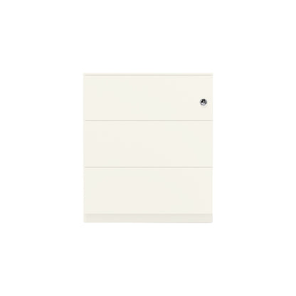 Note™ mobile drawer unit, with 3 universal drawers, HxWxD 502 x 420 x 565 mm, with grip rail and top, traffic white.