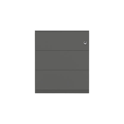 Note™ mobile drawer unit, with 3 universal drawers, HxWxD 502 x 420 x 565 mm, with grip rail and top, charcoal.