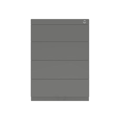 Note™ fixed pedestal, with 4 universal drawers, depth 775 mm, charcoal.