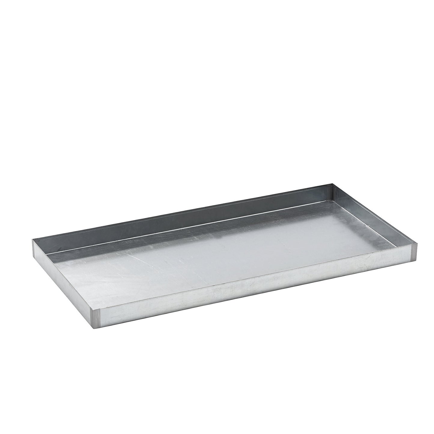 Steel sump tray for small containers, zinc plated, sump capacity 40 l, length 1200 mm.