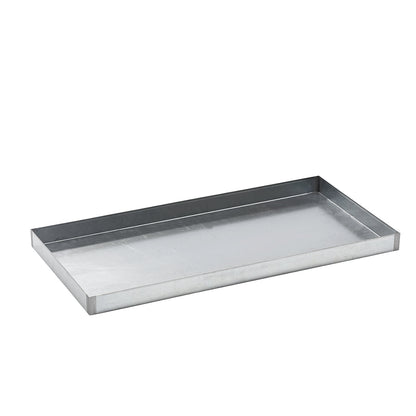 Steel sump tray for small containers, zinc plated, sump capacity 40 l, length 1200 mm.