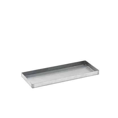 Steel sump tray for small containers, LxWxH 940 x 370 x 60 mm, with certification, sump capacity 20 l, zinc plated.