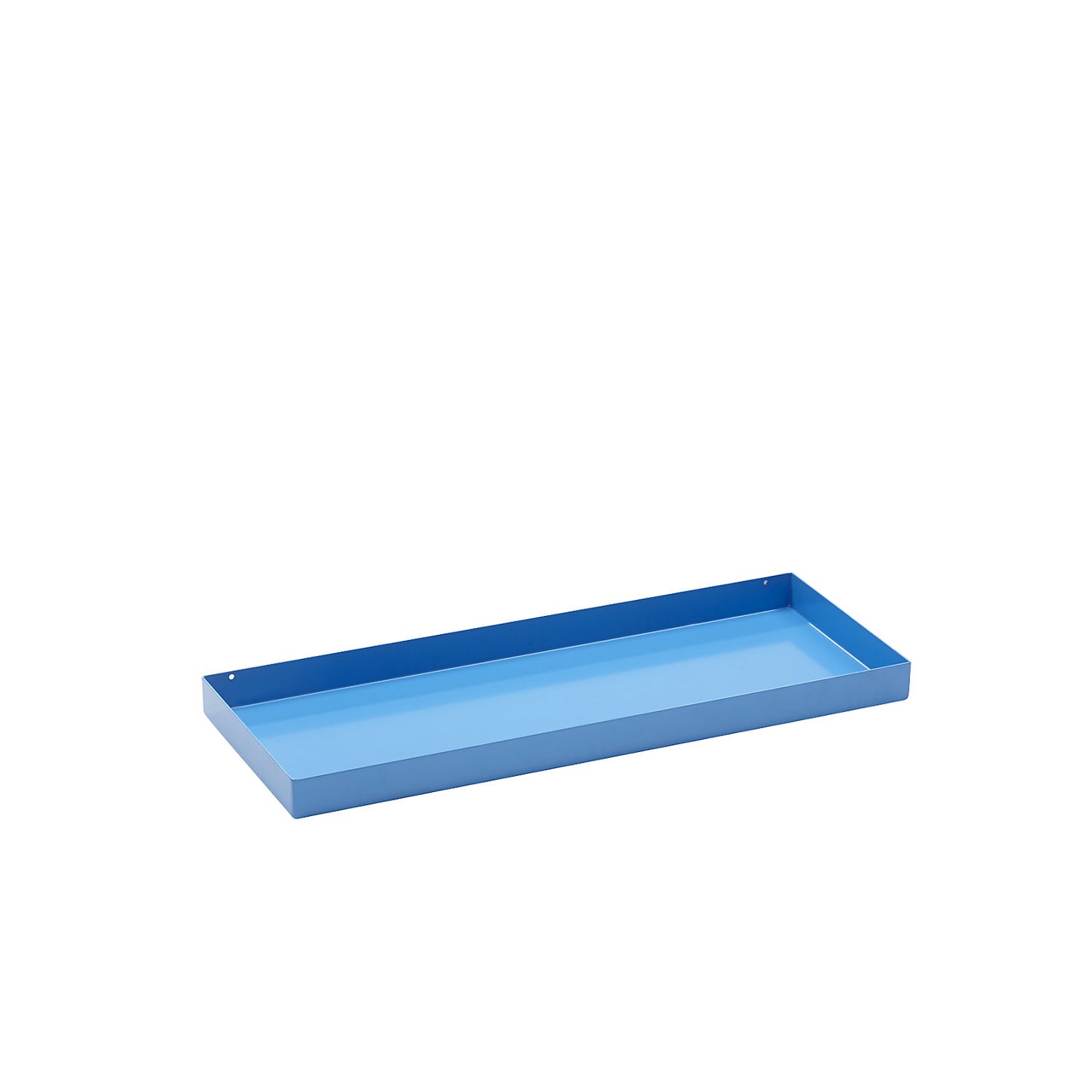 Steel sump tray for small containers, LxWxH 940 x 370 x 60 mm, with certification, sump capacity 20 l, light blue.