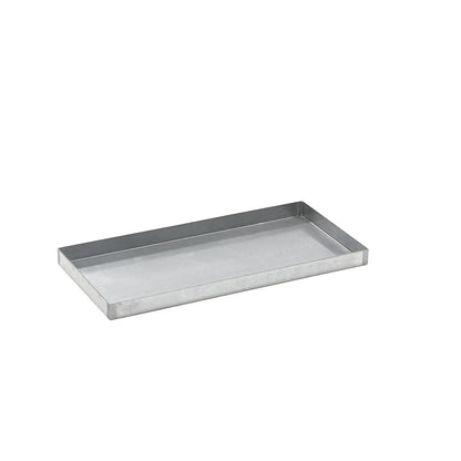Steel sump tray for small containers, LxWxH 940 x 470 x 60 mm, with certification, sump capacity 25 l, zinc plated.