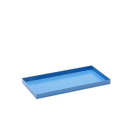 Steel sump tray for small containers, LxWxH 940 x 470 x 60 mm, with certification, sump capacity 25 l, light blue.