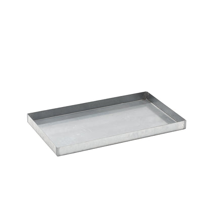 Steel sump tray for small containers, LxWxH 1000 x 600 x 70 mm, with certification, sump capacity 30 l, zinc plated.