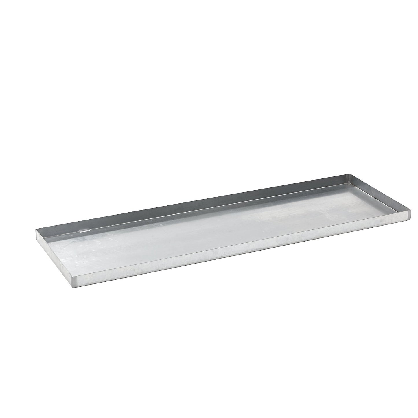 Steel sump tray for small containers, LxWxH 1850 x 600 x 60 mm, with certification, sump capacity 60 l, zinc plated.