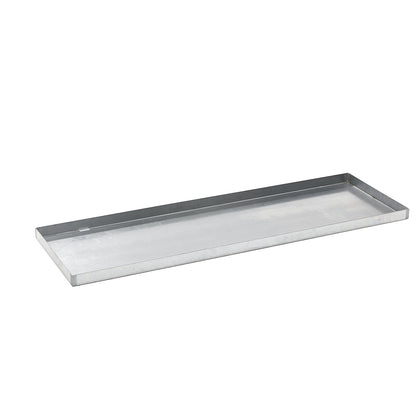 Steel sump tray for small containers, LxWxH 1850 x 600 x 60 mm, with certification, sump capacity 60 l, zinc plated.