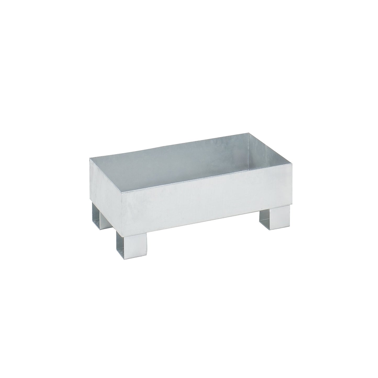 Sump tray for 60 l, LxWxH 800 x 500 x 290 mm, with certification, hot dip galvanised, without grate.