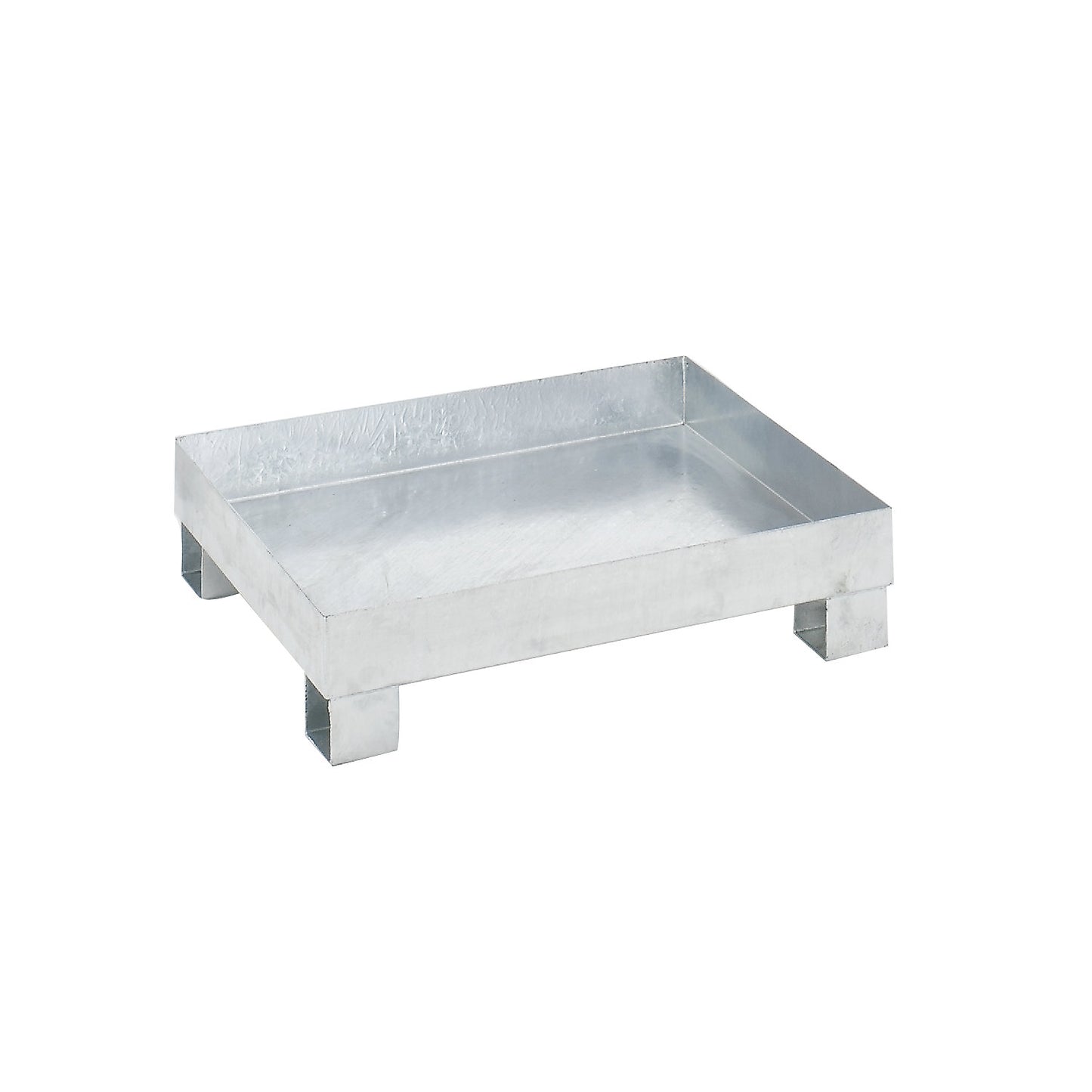 Sump tray for 60 l, LxWxH 800 x 900 x 220 mm, with certification, hot dip galvanised, without grate.