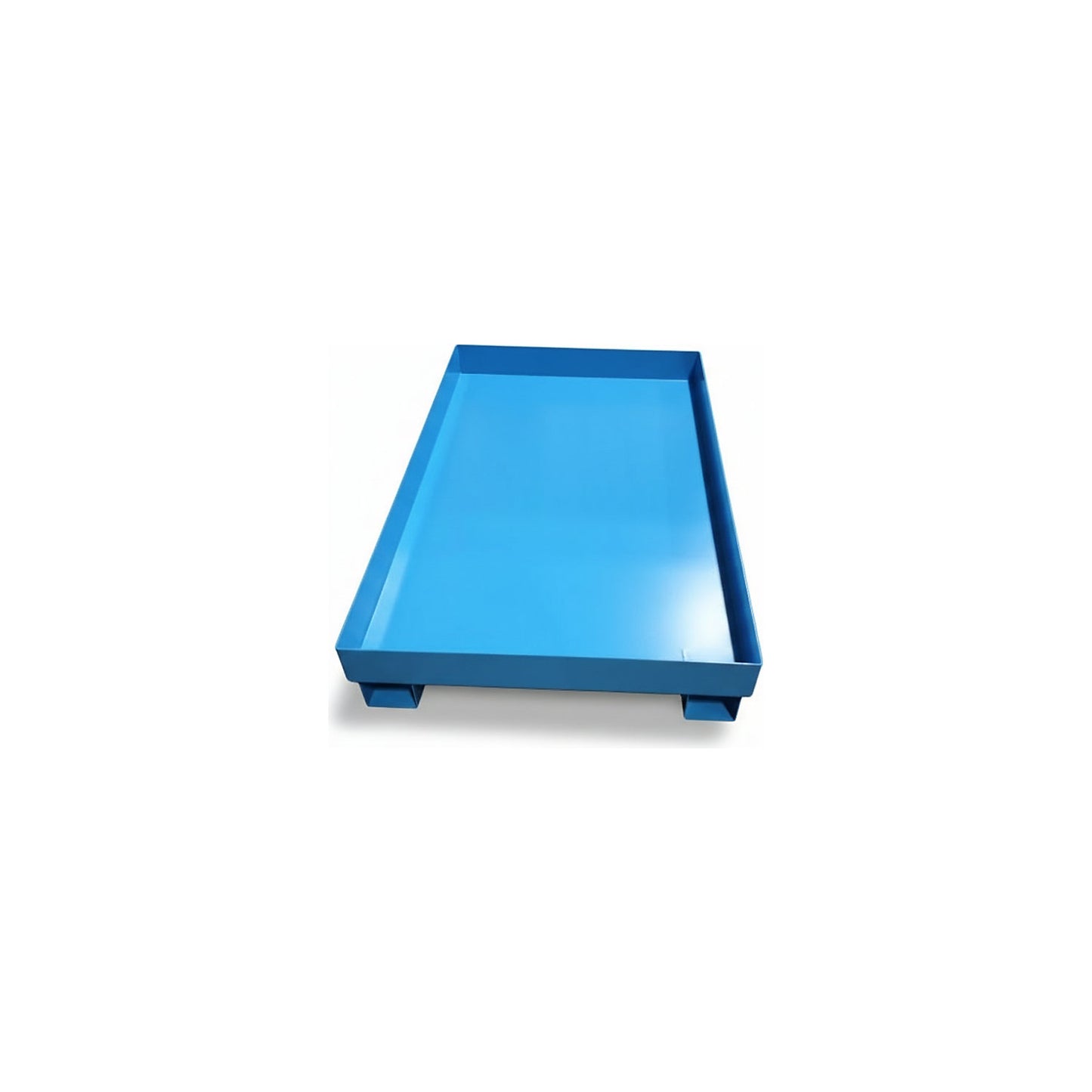 Sump tray for 60 l, LxWxH 800 x 1300 x 205 mm, with certification, powder coated blue, without grate.