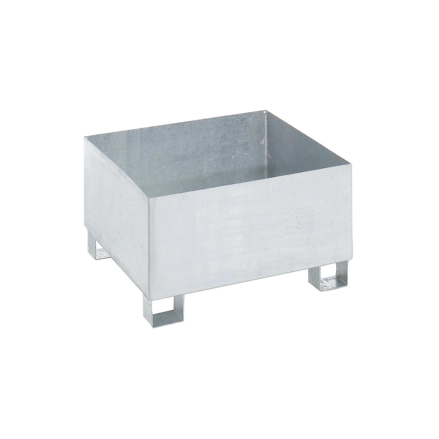 Steel sump tray for 200 l drums, LxWxH 800 x 800 x 465 mm, with certification, hot dip galvanised, without grate.