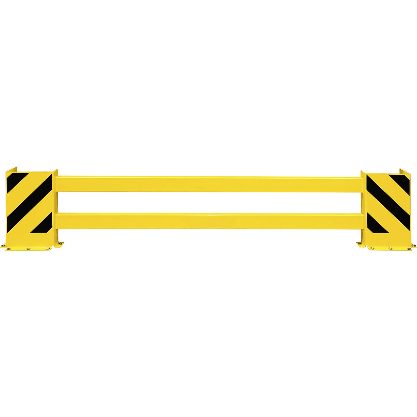 Rack protection guard rail set, with corner guards, for double sided shelving, width 2300 - 2700 mm.