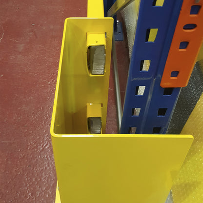 Rack protection guard rail set, with corner guards, for single sided shelving, width 900 - 1300 mm.