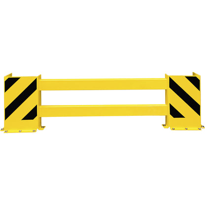 Rack protection guard rail set, with corner guards, for single sided shelving, width 900 - 1300 mm.