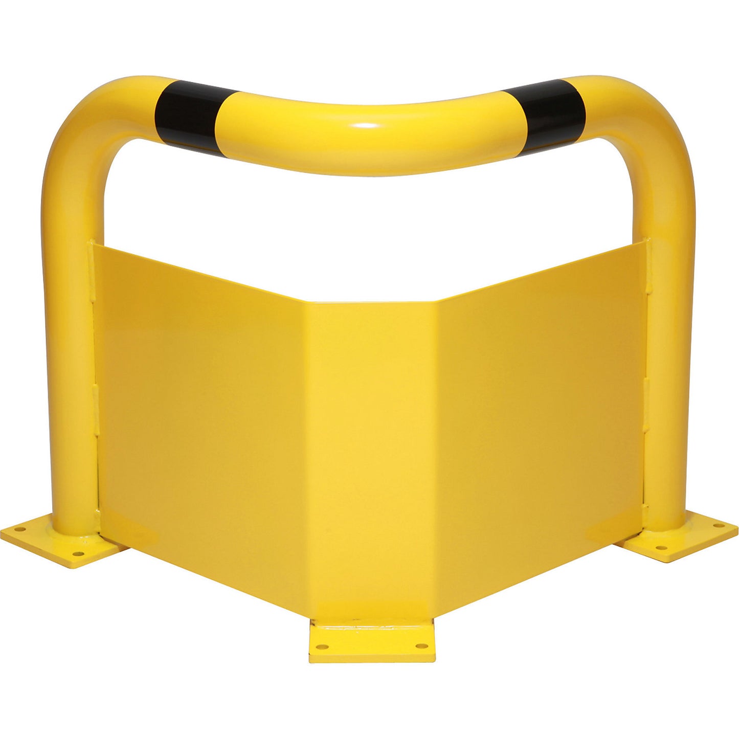 Corner crash protection with forklift guard, Ø 76 mm, for indoor areas, height 600 mm.