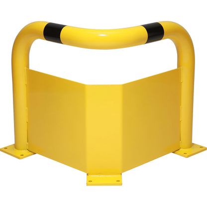 Corner crash protection with forklift guard, Ø 76 mm, for indoor areas, height 600 mm.
