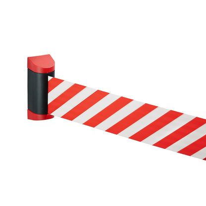 Belt barrier, red plastic cartridge, red / white belt.