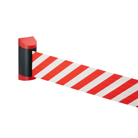 Belt barrier, red plastic cartridge, red / white belt.