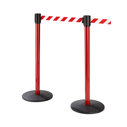 Belt warning stand, pack of 2, red post.
