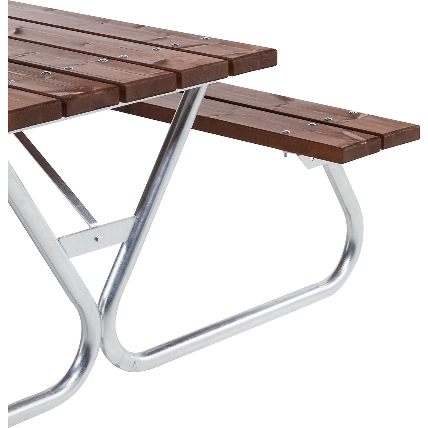 Group bench, grey, overall LxD 1800 x 1800 mm, without backrest, honey brown.
