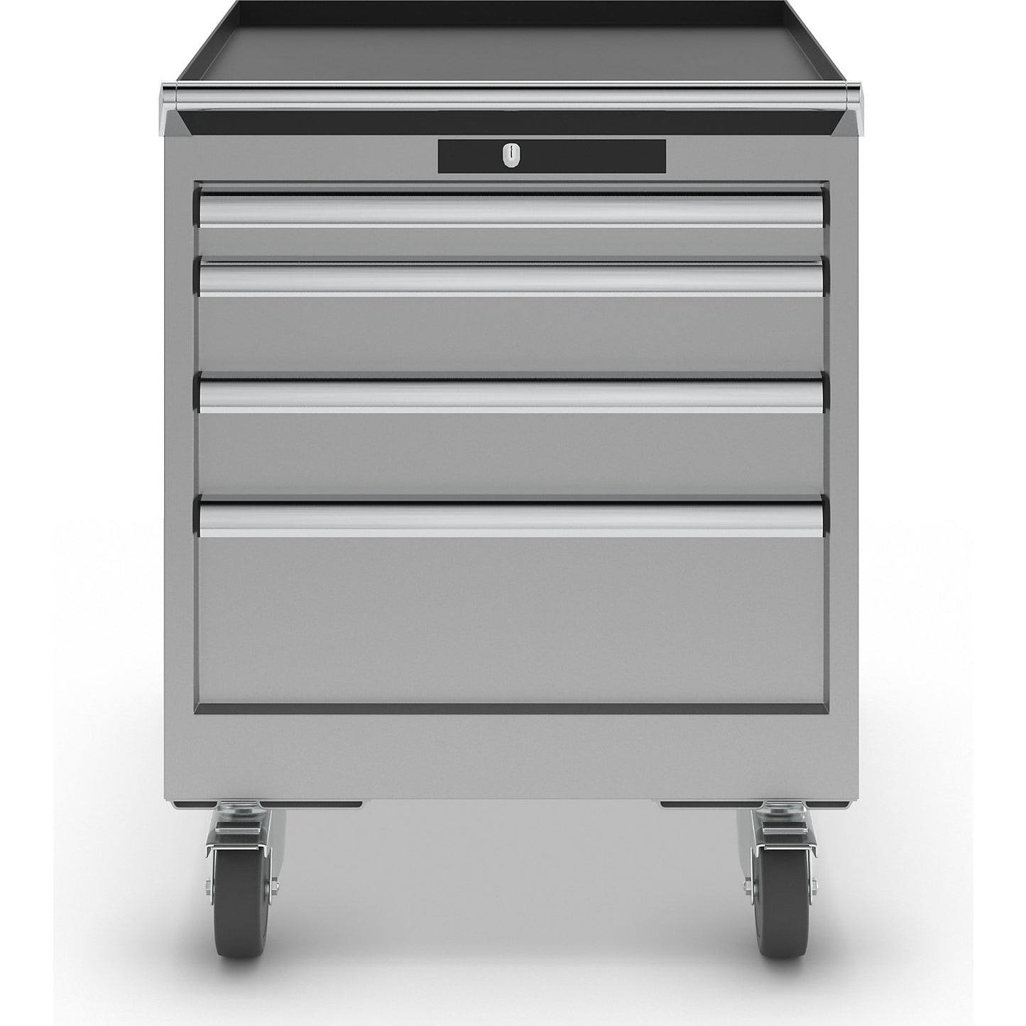 Drawer cupboard, width 564 mm, mobile, 4 drawers, HxD 723 x 725 mm, light grey.