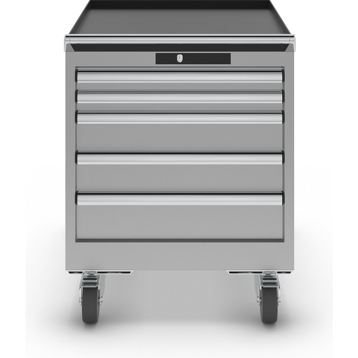 Drawer cupboard, width 564 mm, mobile, 5 drawers, HxD 723 x 725 mm, light grey.