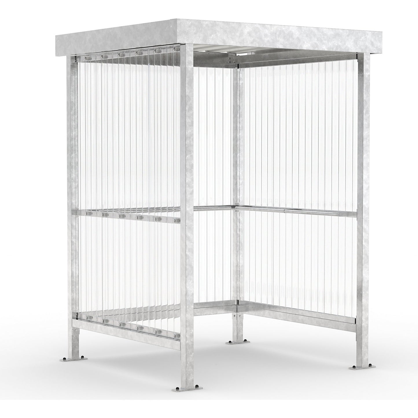 Canopy Jena Maxi, three-sided shelter, WxD 1500 x 1500 mm, hot dip galvanised.