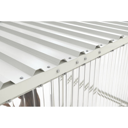 Canopy Jena Maxi, three-sided shelter, WxD 1500 x 1500 mm, grey white.