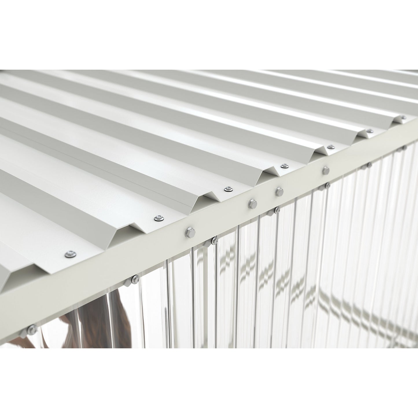 Canopy Jena Maxi, open on one side, WxD 2960 x 1580 mm, grey white.