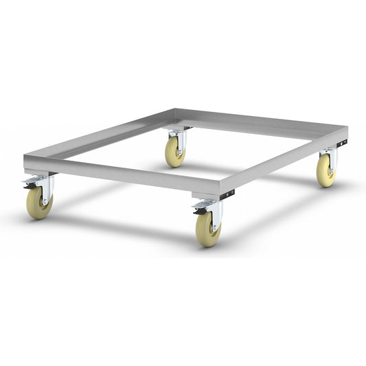Stainless steel dolly, max. load 150 kg, LxW 810 x 610 mm.