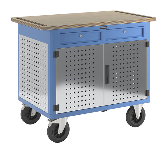 Assembly trolley, max. load 300 kg, LxWxH 1185 x 705 x 1000 mm.