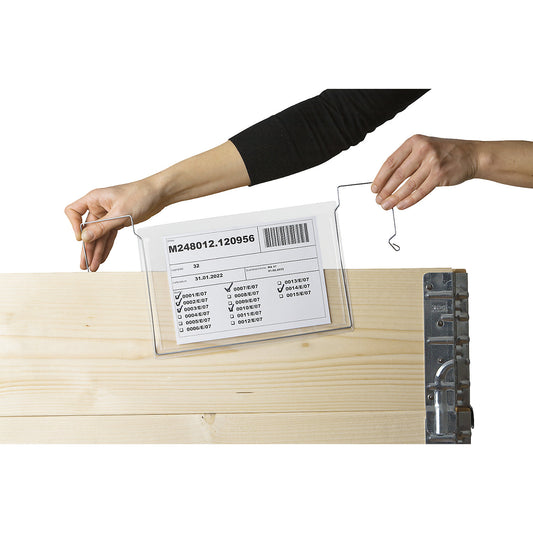 Document pouches with wire strap, without rain protection flap, for A5 format, pack of 100.