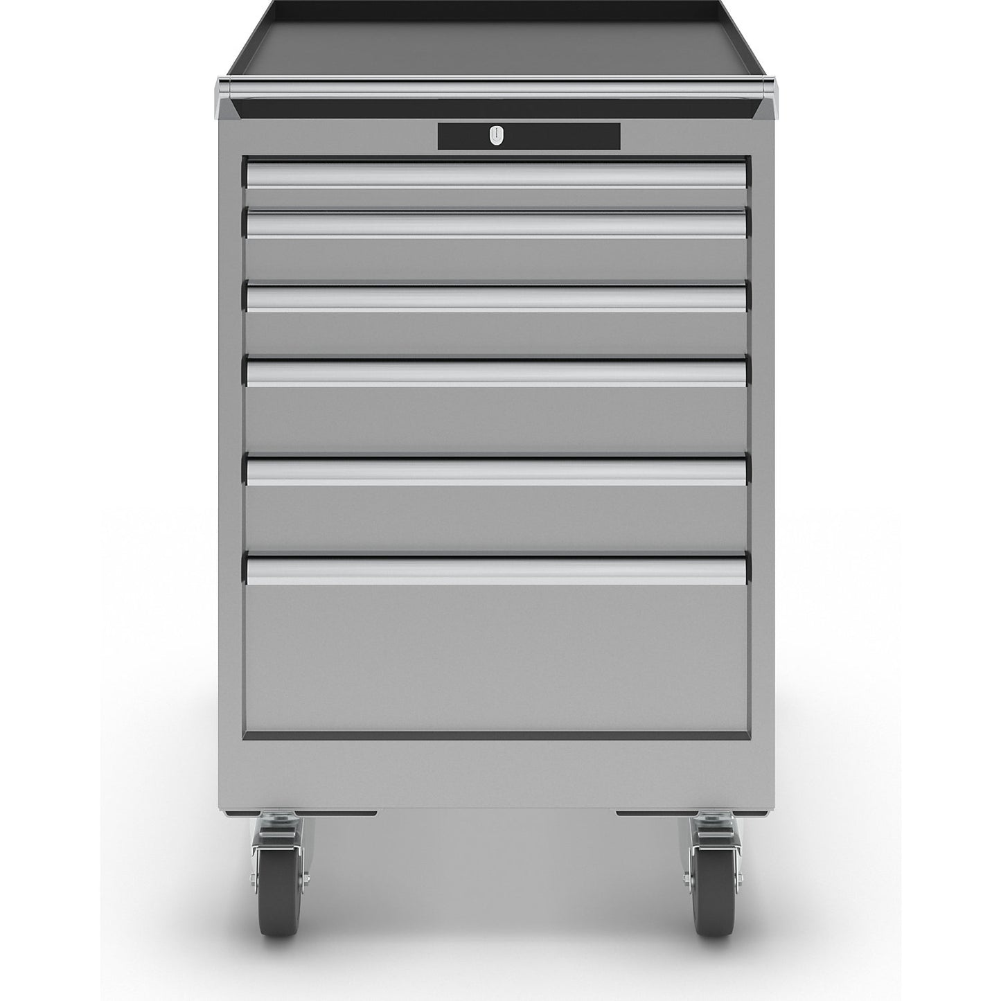Drawer cupboard, width 564 mm, mobile, 6 drawers, HxD 890 x 725 mm, light grey.