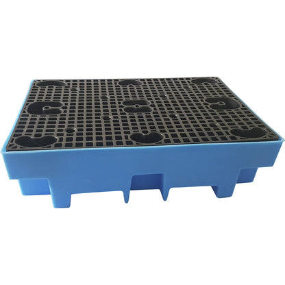 PE sump tray with PE grate, 2 x 200 litre drums, capacity 200 l.