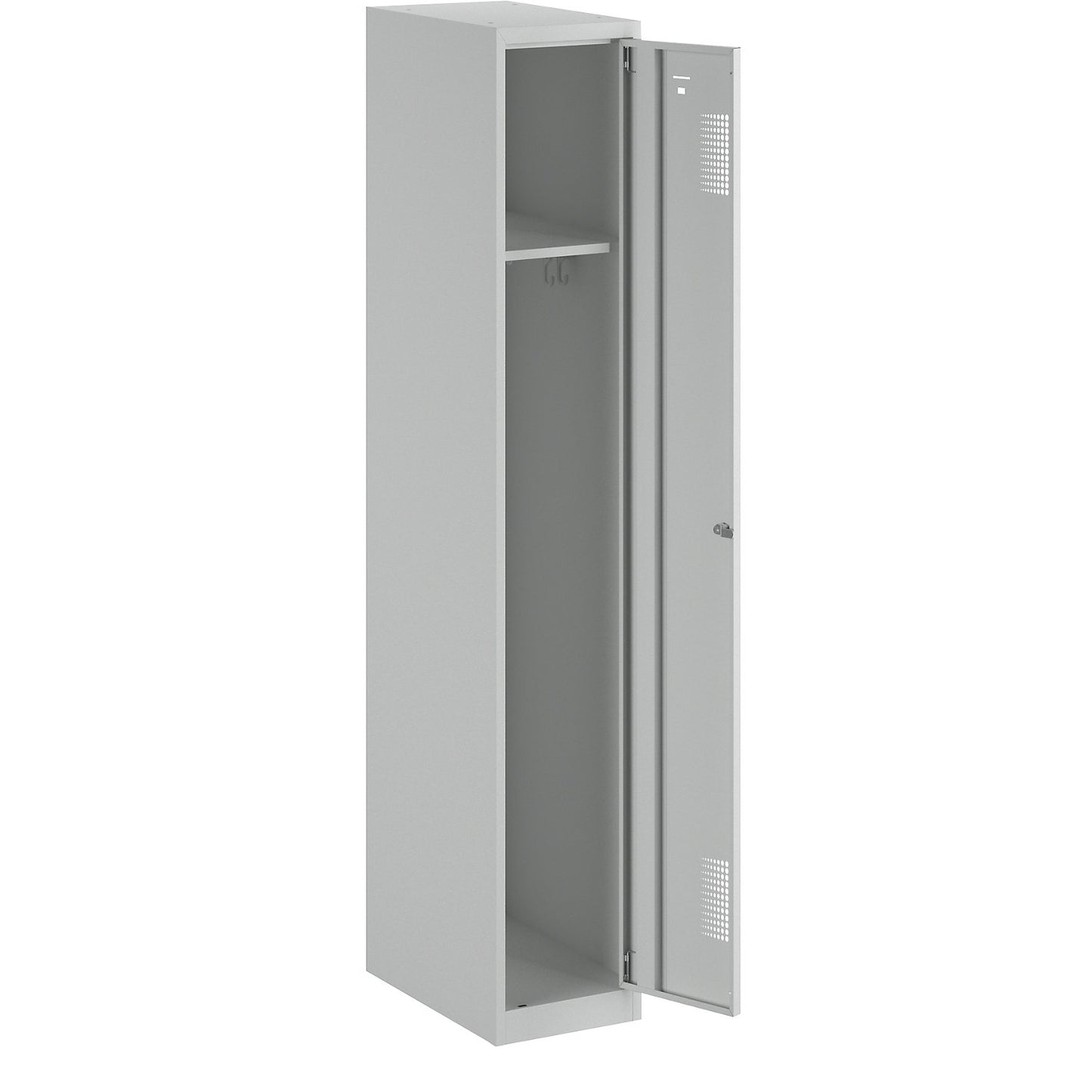 Amsterdam locker, 1 compartment, light grey, width 300 mm, cylinder lock.