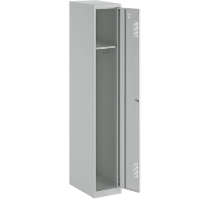 Amsterdam locker, 1 compartment, light grey, width 300 mm, cylinder lock.