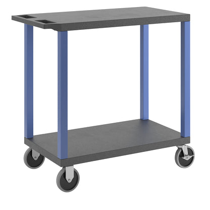 MULTI universal truck, LxWxH 895 x 460 x 865 mm, 2 shelves, black / blue.