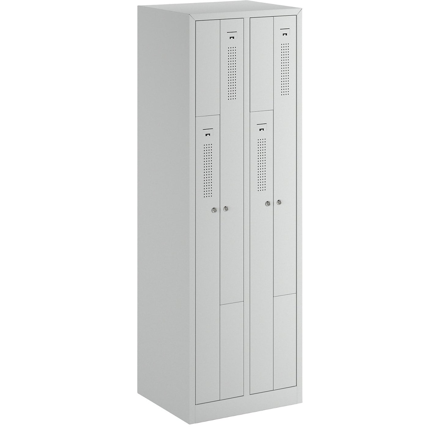 Amsterdam Z locker, 2 compartments, light grey, width 590 mm.