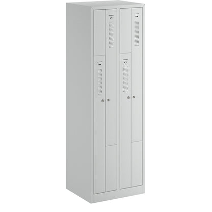 Amsterdam Z locker, 2 compartments, light grey, width 590 mm.