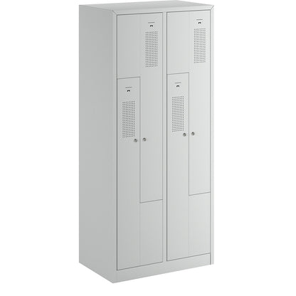 Amsterdam Z locker, 2 compartments, light grey, width 800 mm.